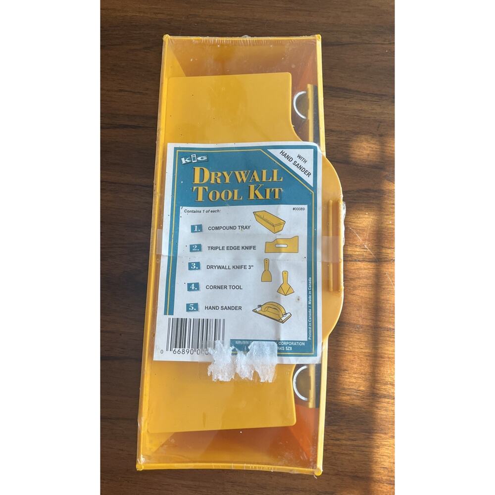 5 Piece Plastic Drywall Tool Kit, Made In Canada Krusin International Corp.